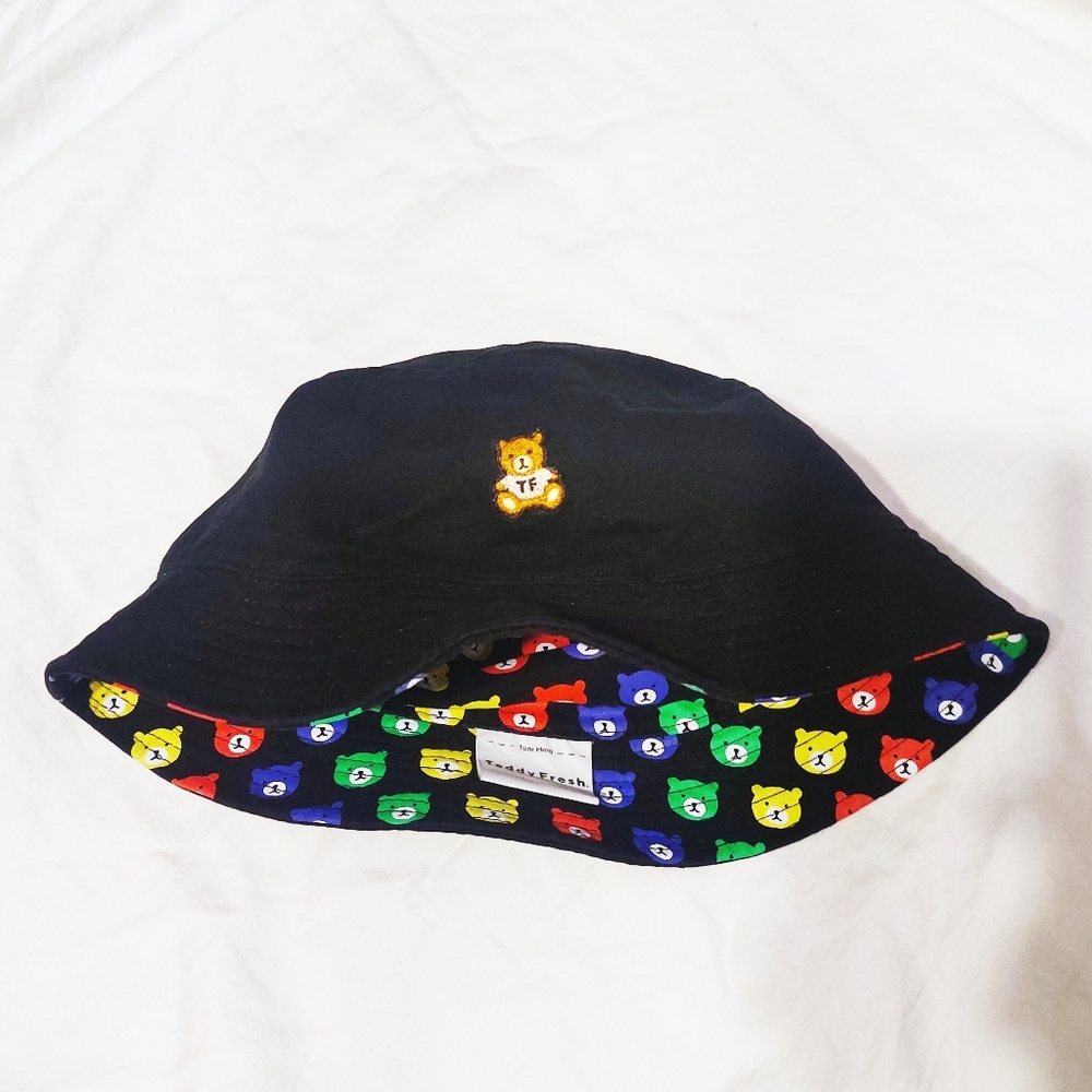Teddy Fresh Reversible Bear Rainbow Embroidered Bucket Hat